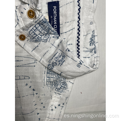 Camisa casual moderna de algodón para hombre